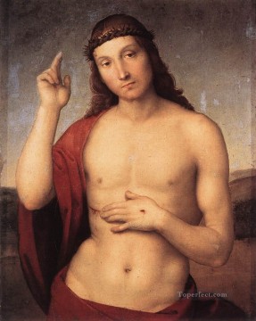 ラファエル Painting - 祝福のキリスト ルネサンスの巨匠ラファエロ